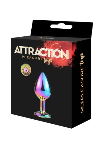 Металева анальна пробка Attraction Toys №73 Rainbow MAI (254785175)