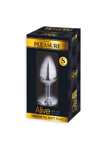 Металлическая анальная пробка с кристаллом Mini Metal Butt Plug Pink S Alive (254152120)