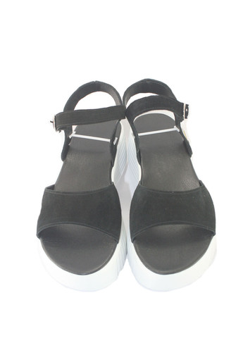 Черные босоножки Mila с ремешком с белой подошвой