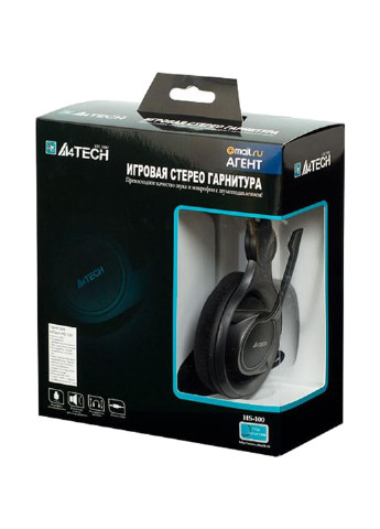 Навушники ігрові з мікрофоном і регулюванням звуку A4Tech hs-100 (black) (134394457)