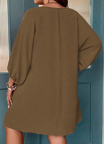 Коричнева кежуал сукня SHEIN однотонна