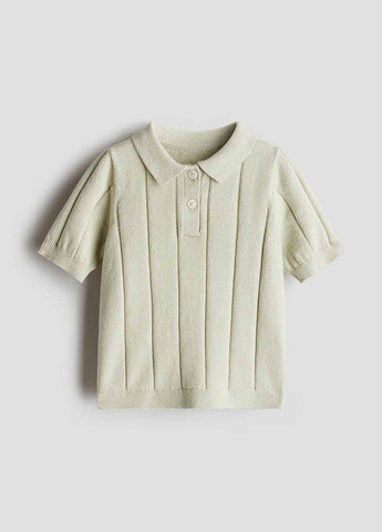 Оливковая детская футболка-поло для мальчика H&M однотонная