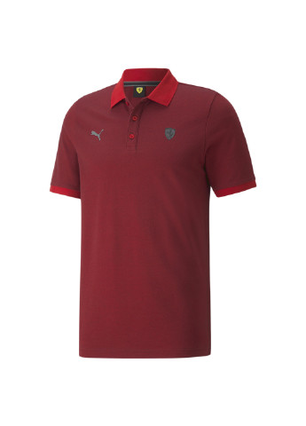 Красная демисезонная поло scuderia ferrari style two-tone men's polo shirt Puma