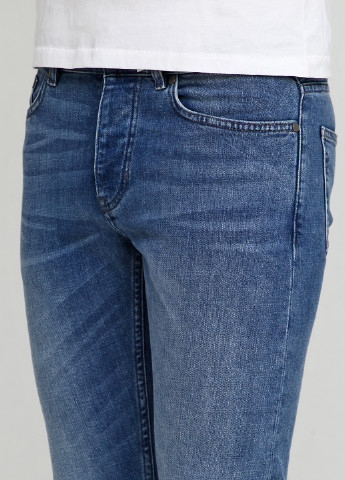 Темно-голубые демисезонные со средней талией джинсы Cos