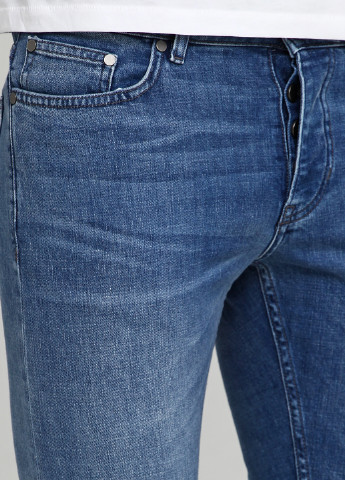 Темно-голубые демисезонные со средней талией джинсы Cos