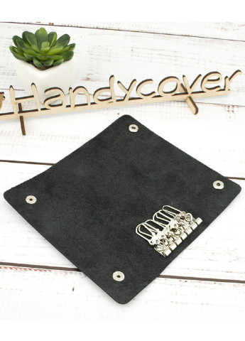 Чоловічий подарунковий набір №48 чорний (гаманець і ключниця) HandyCover однотонні чорні