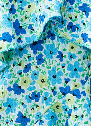Комбинезон KOTON комбинезон-шорты цветочный голубой кэжуал полиэстер