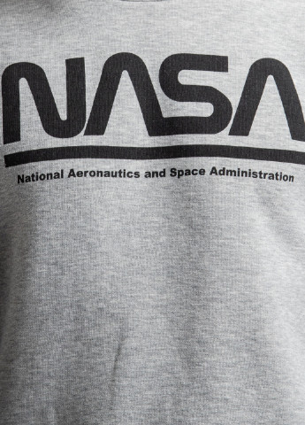 Черный свитшот с логотипом Nasa - крой однотонный серый кэжуал - (251176485)