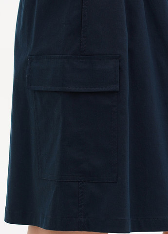 Темно-синяя кэжуал однотонная юбка Tom Tailor колокол