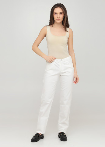 Белые кэжуал демисезонные прямые брюки Armani Jeans