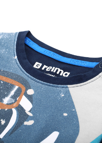 Темно-синий демисезонный спортивный лонгслив Reima с рисунком