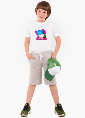 Белая демисезонная футболка детская роблокс (roblox)(9224-1223) MobiPrint