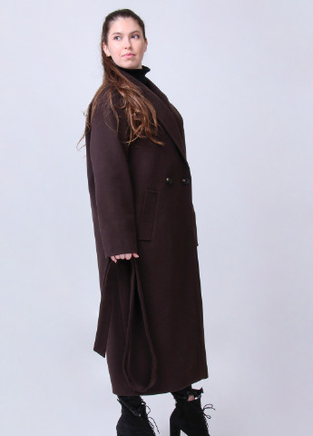 Темно-коричневое демисезонное Пальто демисезонное Ким шоколад O`zona milano
