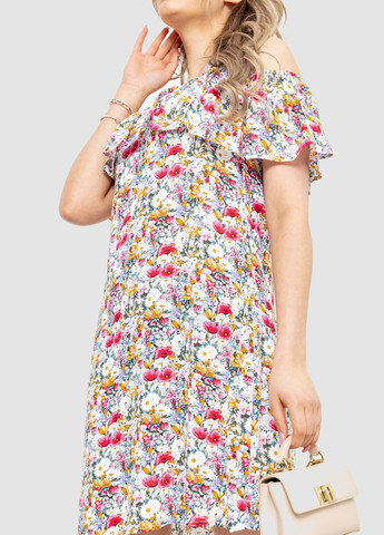 Молочное кэжуал платье а-силуэт Ager с цветочным принтом