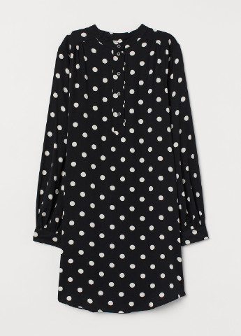 Чорно-білий кежуал сукня сорочка H&M в горошок