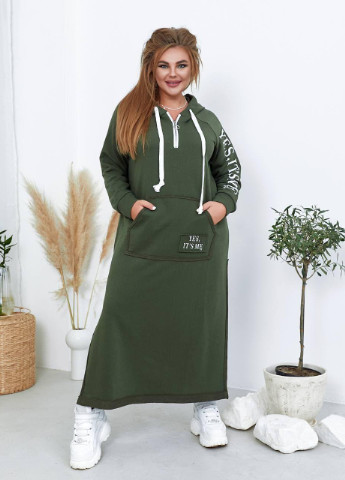 Оливковое (хаки) женское платье в спортивном стиле цвет хаки 322914 New Trend