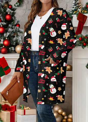 Черный демисезонный кардиган SHEIN