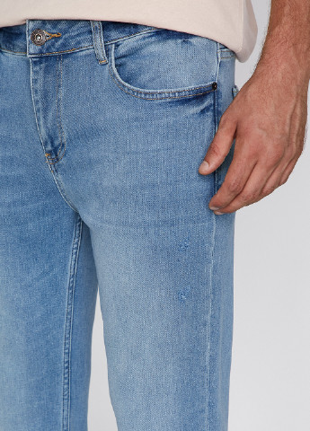 Голубые демисезонные слим джинсы KOTON