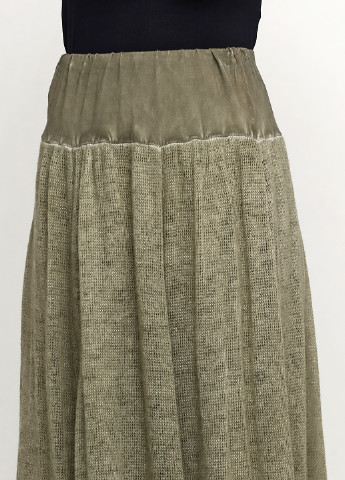 Оливковая кэжуал однотонная юбка Made in Italy клешированная