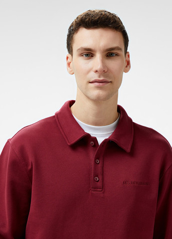 Вишневая футболка-поло для мужчин Les Benjamins однотонная
