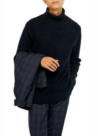 Темно-синий демисезонный свитер Topman
