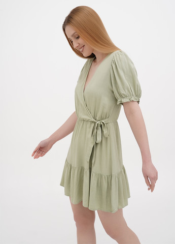 Оливкова (хакі) кежуал сукня на запах House однотонна