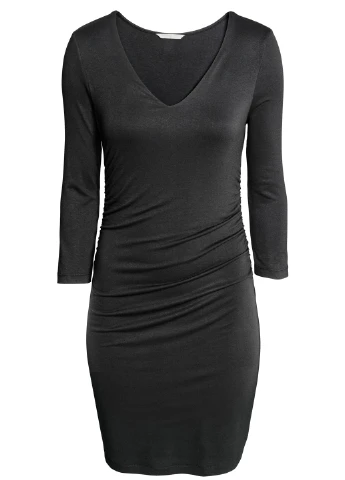 Черное деловое платье H&M однотонное