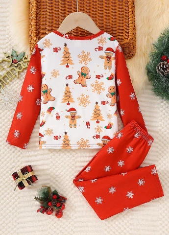 Комбинированная зимняя пижама (лонгслив, брюки) SHEIN