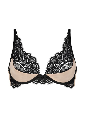 Чёрный бралетт бюстгальтер Hunkemoller с косточками полиамид