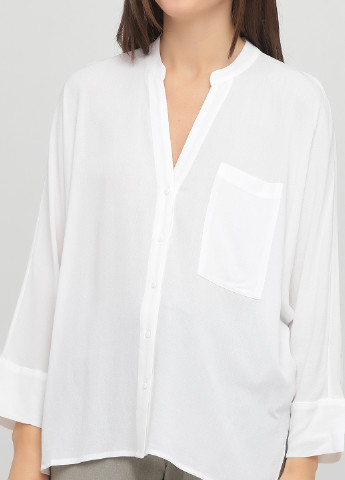 Белая кэжуал рубашка однотонная Arefeva