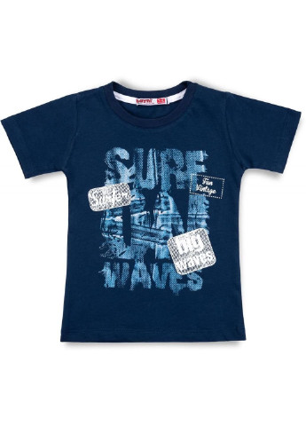 Синя демісезонна футболка дитяча "surf fun vintage" (972-92b-blue) Haknur