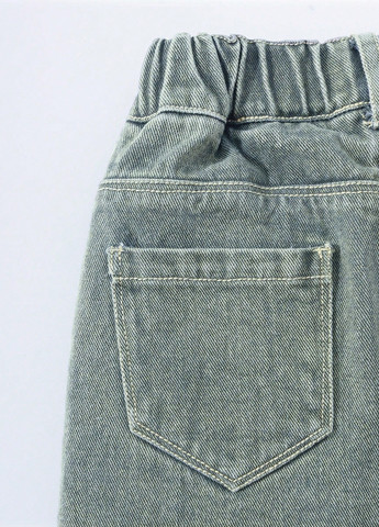 Серо-зеленые демисезонные регюлар фит, прямые джинсы SHEIN