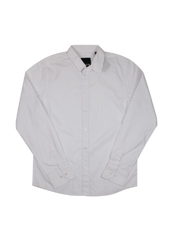 Белая кэжуал рубашка однотонная Liberto
