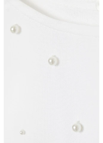 Белая однотонная блузка H&M демисезонная