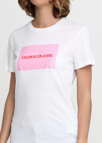 Белая летняя футболка Calvin Klein Jeans