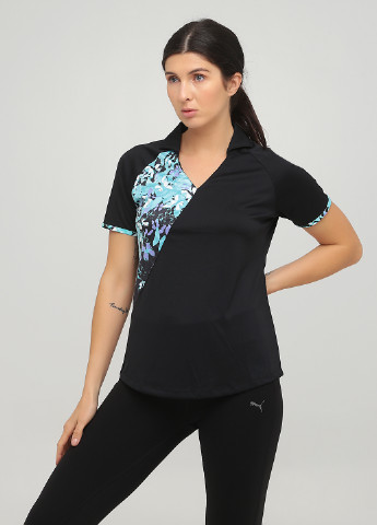 Черная женская футболка-поло Greg Norman с абстрактным узором