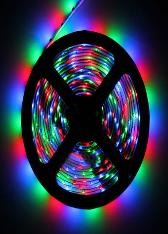 Cветодиодная Трехцветная Лента c Пультом и Блоком Питания Влагозащищенная LED SMD 3528 RGB 12v 5М с клейкой основой Forus (253319268)