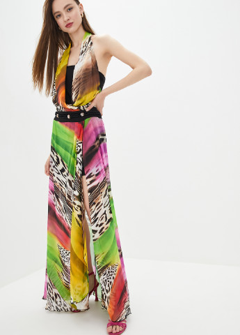 Комбинированное кэжуал платье клеш Luzana с абстрактным узором