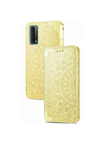 Шкіряний чохол книжка Mandala (PU) для Huawei P Smart (2021) / Y7a Жовтий (is_00000041391_5) Getman (250499330)
