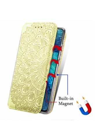 Шкіряний чохол книжка Mandala (PU) для Huawei P Smart (2021) / Y7a Жовтий (is_00000041391_5) Getman (250499330)
