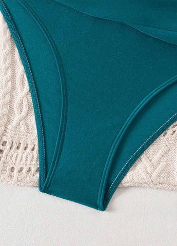 Темно-бирюзовые купальные трусики-плавки однотонные SHEIN