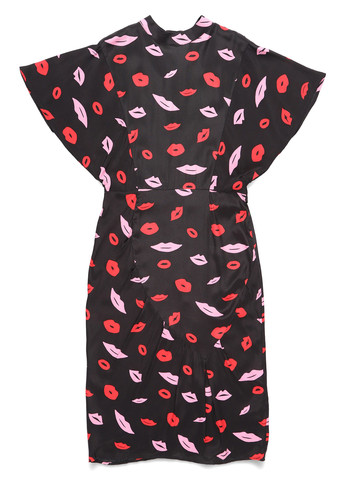 Черное кэжуал платье MINT&BERRY с рисунком