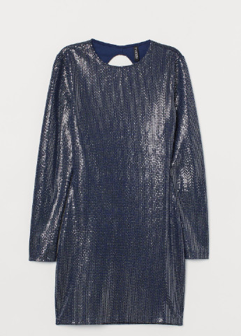 Темно-синя святковий мерехтлива сукня-футляр H&M однотонна
