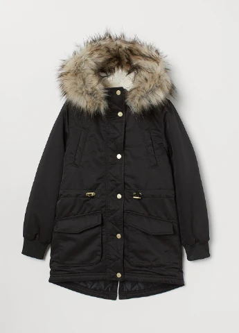 Чорна зимня куртка H&M