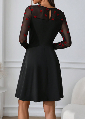 Чорна кежуал сукня кльош SHEIN однотонна