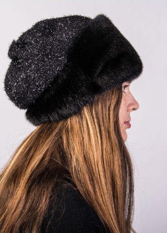 Женская трикотажная шапка с натуральный мехом норки Меховой Стиль Боярка (249609552)