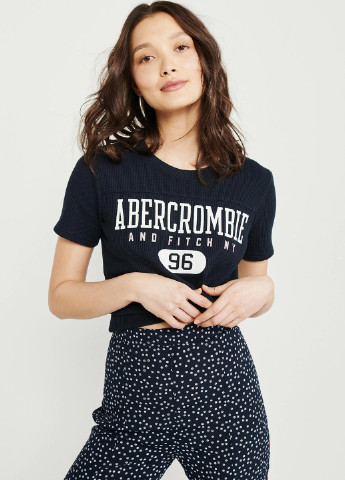 Темно-синяя летняя футболка Abercrombie & Fitch