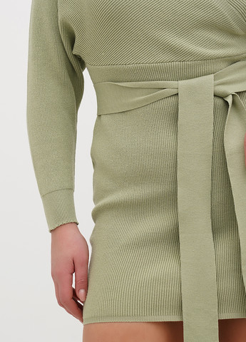 Оливкова кежуал сукня No Brand однотонна