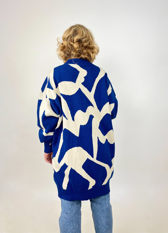 Синее кэжуал платье платье-свитер Monki с рисунком