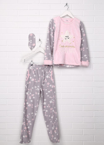 Розовая всесезон пижама (свитшот, брюки) Pijamoni